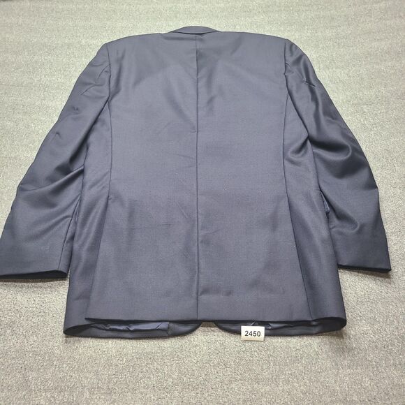 Jos A Bank Blazer Mens 40 Long Navy Blue Tailored Fit Wool Traveler's Collection - Picture 9 of 10